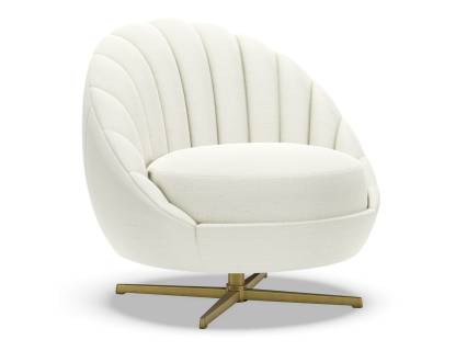 Lucille Swivel Chair - Brass Base